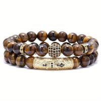 Pulsera de Ónix y Ojo de Tigre para Hombres, Pulsera Elástica de Cuentas Naturales, Joyería Masculina Elegante y Protectora, Pulsera Espiritual, Accesorios Hombre Moda - details 0