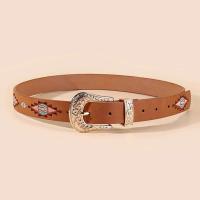 Cinturón vaquero para mujer con correa bordada y hebilla occidental - details 5