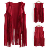 Chaleco de tela de gamuza para mujer, abrigo con borlas, Top sin mangas, verano, Otoño, 42, 40, 34 - details 4