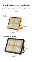 Diseño de 16 paneles de 21,5 cm x 17,5 cm 5000W Foco LED Recargable, Luz de Trabajo Portátil USB de 5 Modos, Banco de Energía, Luz de Trabajo LED Solar Impermeable para Exteriores para Acampar, Jardín, Pesca, Garaje, Emergencia - details 17