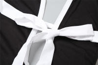 BUNO-Mono con cuello en V profundo de retales para mujer, pantalón corto ahuecado, manga larga, Espalda descubierta, con cordones, para fiesta y Club, prendas de vestir, 2025 - details 7