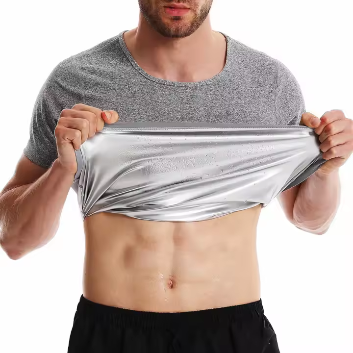 Camiseta de sauna para hombre, traje de compresión para retener el calor, moldeador versátil para gimnasio y ejercicio. - 1