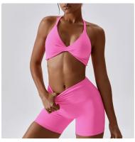 Pantalones cortos de yoga color carne de secado rápido, pantalones cortos para correr y fitness para levantamiento de cadera, leggings deportivos ajustados de cintura alta - details 13