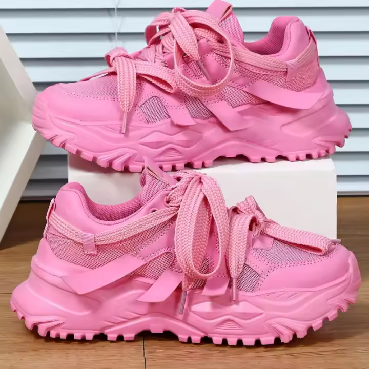 Zapatillas de deporte con plataforma para mujer, zapatos deportivos cómodos, informales, aumento de altura, para caminar, talla 35-44 - 1