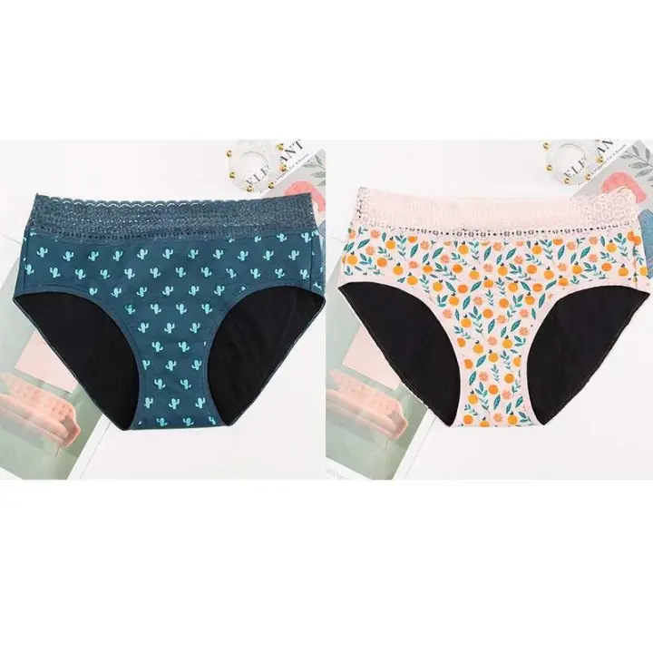 Ropa interior estampada de cuatro capas, pantalones fisiológicos menstruales con fugas, sin amortiguación de succión instantánea - 1