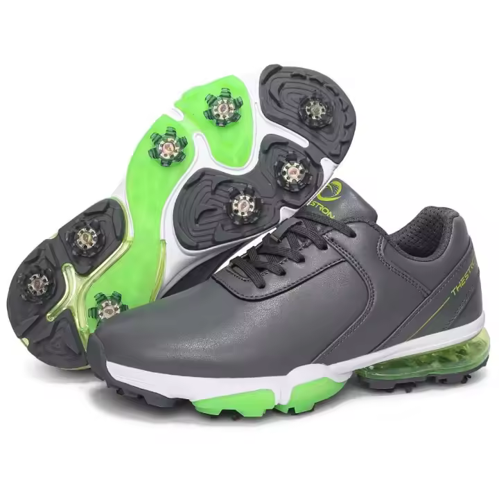 Nuevos zapatos de golf para hombre con amortiguación de aire de alta calidad, cordones de entrenamiento deportivos de vidrio para exteriores de lujo de la marca Guangdong, tachuelas para zapatos, - 1
