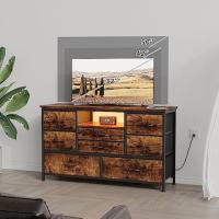 Mueble para TV con tocador LED con toma de corriente para TV de 55 pulgadas - Baúl de almacenamiento ancho para dormitorio, sala de estar y entrada, mesa consola superior de madera con 22 modos de luz - details 3