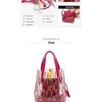 Mochila de Lujo Leten Diseño Creativo de Bolso Madre Transparente Tendencia de Bolso de Hombro para Mujeres Lining de Cuero Exterior de PVC/Vinilo - details 8