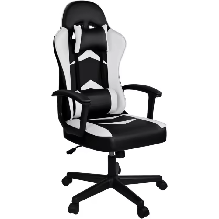 Reclinable con Cojín Lumbar y Cervical |   Respaldo Alto Acolchado |   Altura ajustable |   Ruedas Giratorias 360 °   y Reposabrazos |   Ideal Ordenador, Oficina, Videojuego o Escritorio - 1