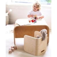 Conjunto de Mesa y Silla para Niños de Madera Natural 4 en 1 para Lectura, Artesanías, Snacks, Juego Ensamblaje Completo, 300-400mm - details 5