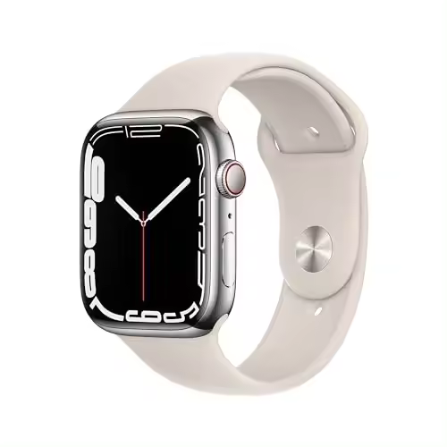 Apple Watch Series 7 (GPS, 45 mm) Caja de aluminio con correa deportiva Starlight, Regular (renovada) - 1