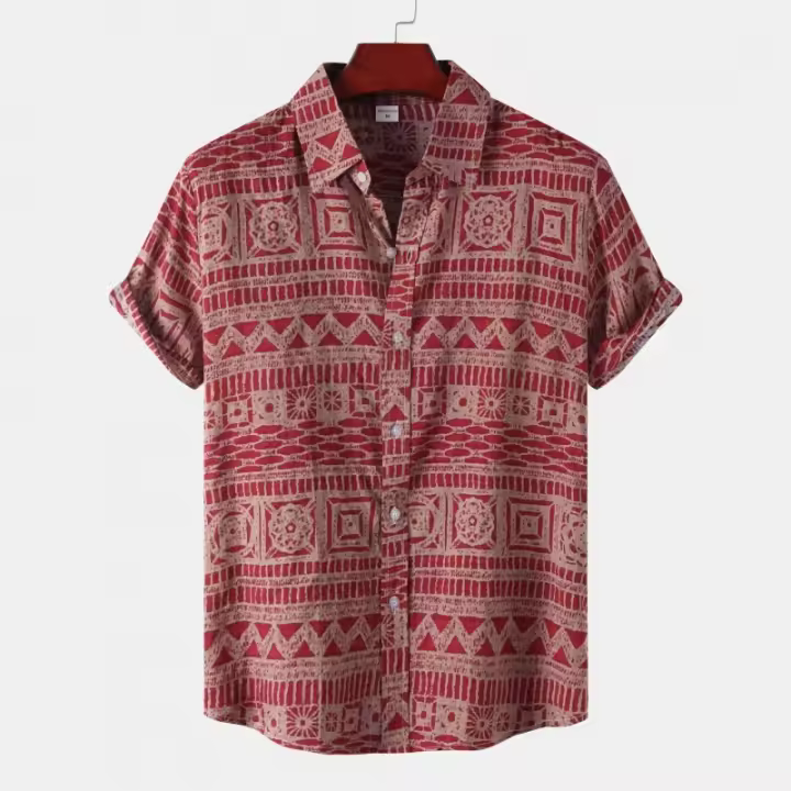 Nuevo Camisa holgada de gran tamaño con estampado floral de manga corta de estilo europeo, - 1