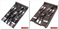 Cabestrillo de dos tonos de cuero marrón para hombre, estilo occidental, cinturón, longitud ajustable, 3,5x120cm - details 7
