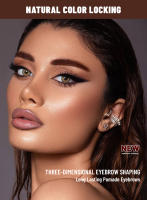 QIBEST Gel transparente para cejas, cera para cejas 2 en 1, cepillo líquido para cejas resistente al agua, tinte negro para cejas, maquillaje de ojos cosmético - details 1