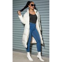 Chaqueta larga de algodón para mujer, camiseta cálida de Color sólido a la moda, invierno, 2024 - details 3