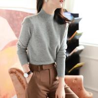 Otoño Invierno chic suéteres inferiores mujer moda jersey de cuello alto ajustado de manga larga Jersey de punto suave cálido Pull Femme Top - details 14
