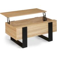Mesa baja rectangular de madera y negro - details 0