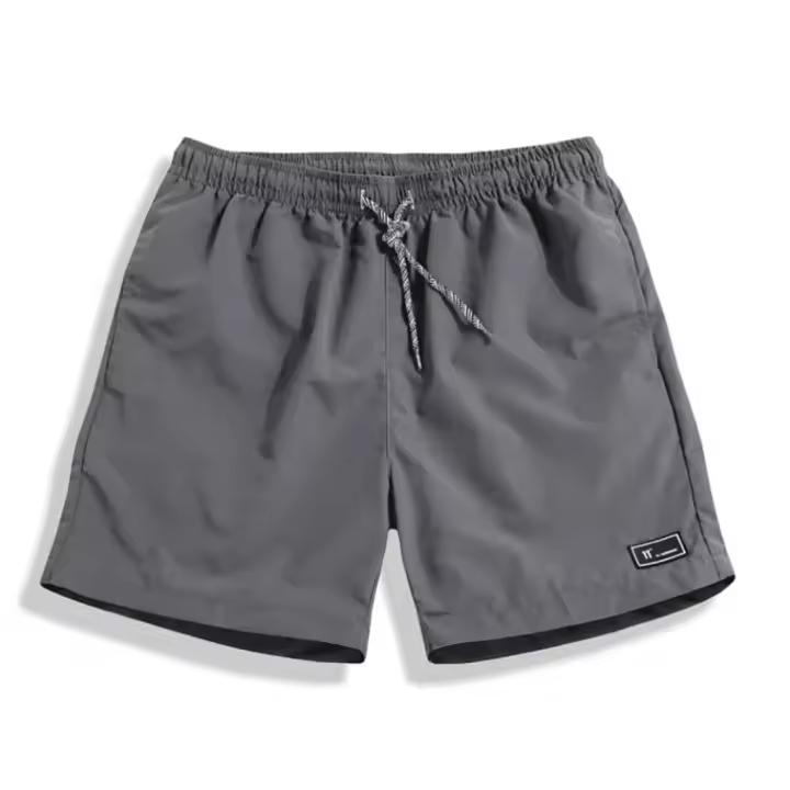 Pantalones cortos casuales de secado rápido de encaje para hombre, color sólido, ropa de playa para surf - 1