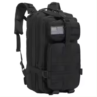 Mochila Militar Táctica 38 Litros de Gran Capacidad Bolsa XL de Senderismo para Acampar, Ciclismo, Multiusos con muchos bolsillos NEGRA - 1