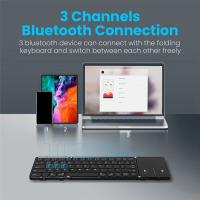 Teclado inalámbrico plegable con Bluetooth, dispositivo con panel táctil, recargable, para Windows, IOS y Android - details 4