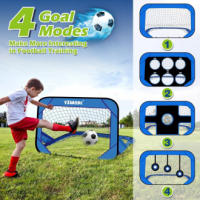 Portería de fútbol infantil plegable, portería de fútbol de jardín para juegos infantiles al aire libre plegable de 4 modos - details 1
