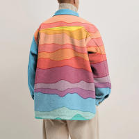 Chaqueta holgada informal para hombre, top con estampado colorido, a la moda, otoño e invierno, 2024 - details 0