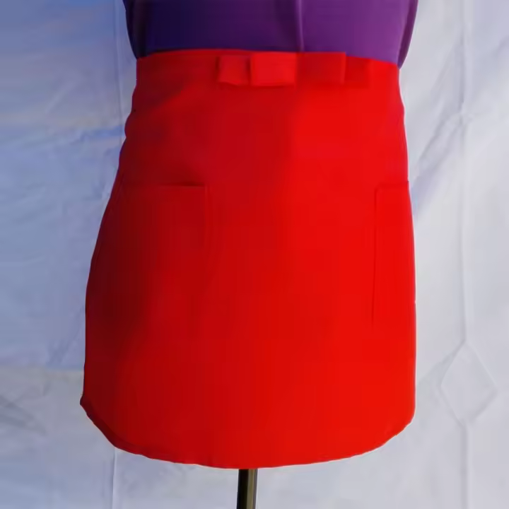 Delantal corto de media cintura para cocina, delantal antiincrustante con 2 bolsillos, delantales de cintura para Bar, Pub, cafetería, cocina, camarera, delantal de trabajo para mujeres y hombres - 1
