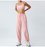Pantalones de chándal sueltos de cintura alta de primavera para mujer, pantalones largos informales adelgazantes con capa de aire suave para Fitness - details 16