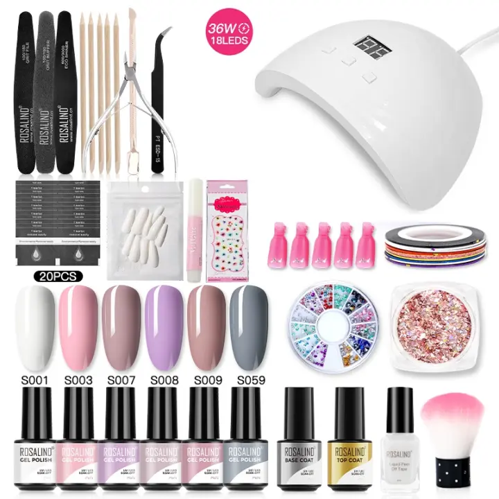 ROSALIND-Conjunto de esmaltes en Gel para uñas, herramientas de manicura, conjunto completo, para Semi permanente, necesita UV LED - 1
