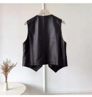 Chaquetas de moto de cuero sintético con un botón para mujer, chaquetas de Pu que combinan con todo, prendas, novedad primavera y otoño 2024 - details 4
