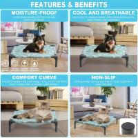 Hamaca desmontable para perro con alfombrilla lavable, cómoda cama elevada a prueba de humedad con fondo antideslizante, rectangular - details 18