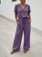 Top holgado sin mangas de lino y algodón para mujer, pantalones de pierna ancha, conjunto de dos piezas, informal de tres piezas - details 7