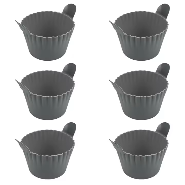Huevera de silicona para freidora de aire, 6 unidades/juego de taza antiadherente para hornear huevos, molde para cocinar huevos, utensilios de cocina para hornear, artículos para el hogar, regalos, accesorios para el hogar, accesorios de cocina - 1