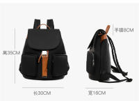 Mochila escolar de moda para mujer, mochila informal de viaje de gran capacidad, mochila simple para niña, color negro - details 7