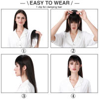 S-noilite-flequillo de cabello Natural para mujer, cabello humano falso con patillas, Manga falsa no remy, flequillo frontal con Clip, 9g - details 5