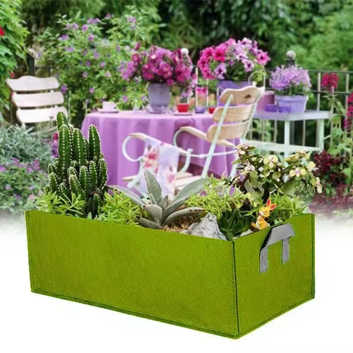 Bolsa rectangular de jardín con asa, bolsa de plantación de fieltro de 40/50/60 cm, utilizada para vivero ETA, verduras, tomates, patatas - 1