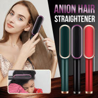 Plancha de pelo de anión 2 en 1, rizador con pantalla LCD para cabello seco/húmedo, peine eléctrico para mujer - details 0