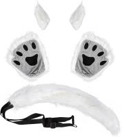 Faux Fur Fox Cat Ears Hair Clip Tail Gloves Set Fluffy Wolf Fox Cosplay Costume Animal Dress Up Fancy Dress Accessories Halloween Role Play Party Costume Couples sex toys - details 4