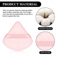 12 piezas de esponja de maquillaje triangular reutilizable, lavable y suave para base, polvo y cuerpo - details 2