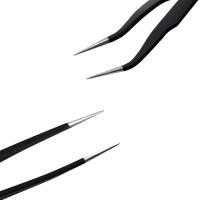 Pinzas rectas y curvadas de acero inoxidable, herramienta de extensión de pestañas, herramientas de maquillaje para pestañas postizas, 1 unidad - details 4