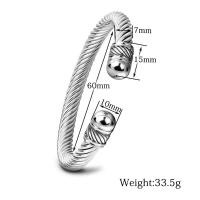 Pulsera para Hombre de Acero Titanio y Cable de Vía, Estilo Hip Hop Punk, Ajustable, Pulida, Ideal como Regalos para Hombre - details 2