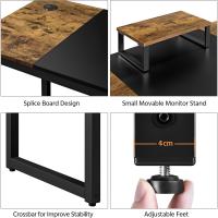 Mesa de Escritorio Industrial Soporte de Monitor Estilo Rústico Marrón 140x60x89cm - details 5