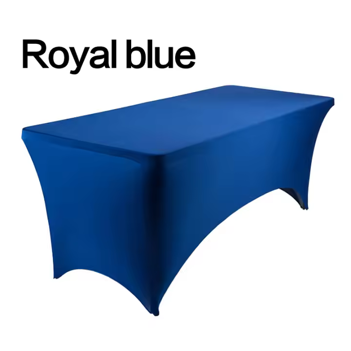 Mantel ajustado de LICRA de 4/6 pies, cubierta de mesa de tela plegable de alta elasticidad, mantel Rectangular para mesa de comedor, banquete, fiesta de boda - 1