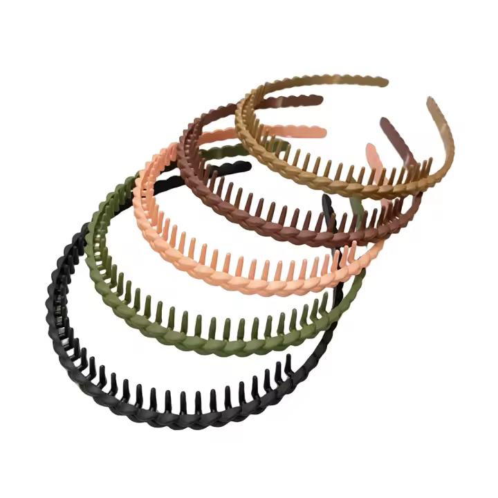 Diademas de Plástico para Mujeres EWENSOO 5Pcs Antideslizantes con Dientes Accesorios para el Cabello de Playa Divertida - 1
