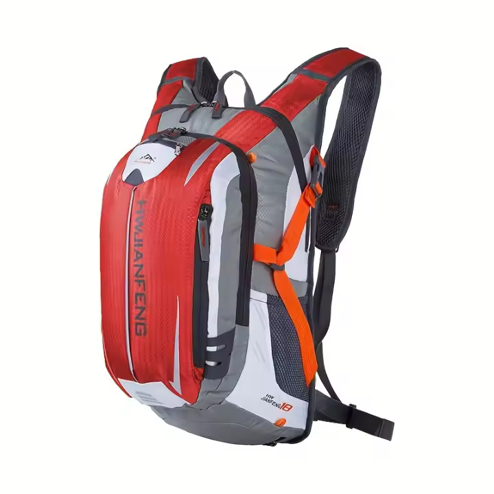 Mochila de gran capacidad 18L Multiusos para senderismo, escalada en montaña, ciclismo todo terreno - Correa ajustable, red para casco incluida, múltiples compartimentos para organización, diseño transpirable con correa de pecho ajustable, incluye silbato - 1