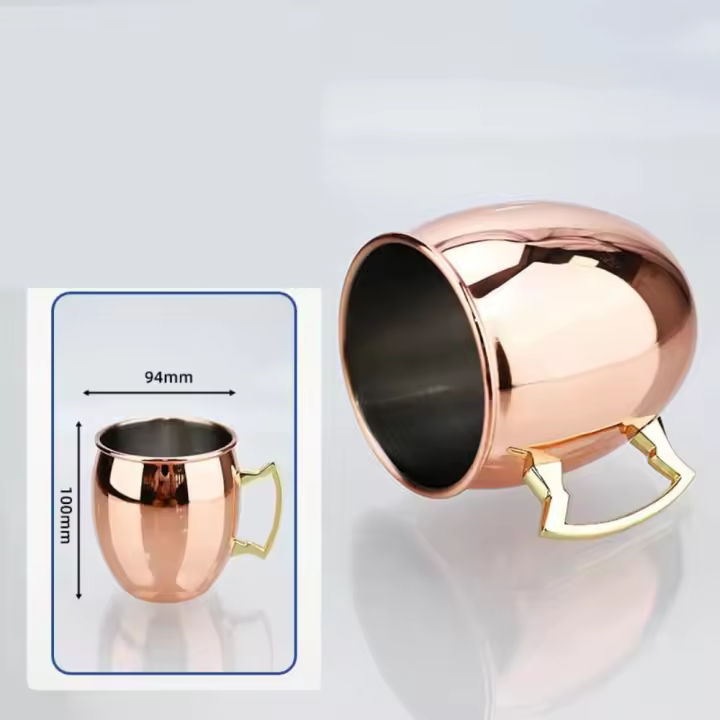 Taza de Cobre Puro de 500ml, Mule de Moscú engosada, Taza de Mula de Moscú, Taza de fin de año martillado, Taza de Mulas, cóceles, café, cerveza - 1