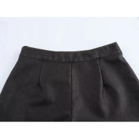 BUNO-minifalda y pantalones cortos de piel sintética para mujer, falda de cintura media, pantalones cortos asimétricos negros elegantes a la moda con cremallera, otoño 2024 - details 7