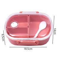 Fiambrera de tres rejillas para niños, contenedor de grado alimenticio de dibujos animados lindos, almuerzo de doble capa, Bento, Oficina - details 3
