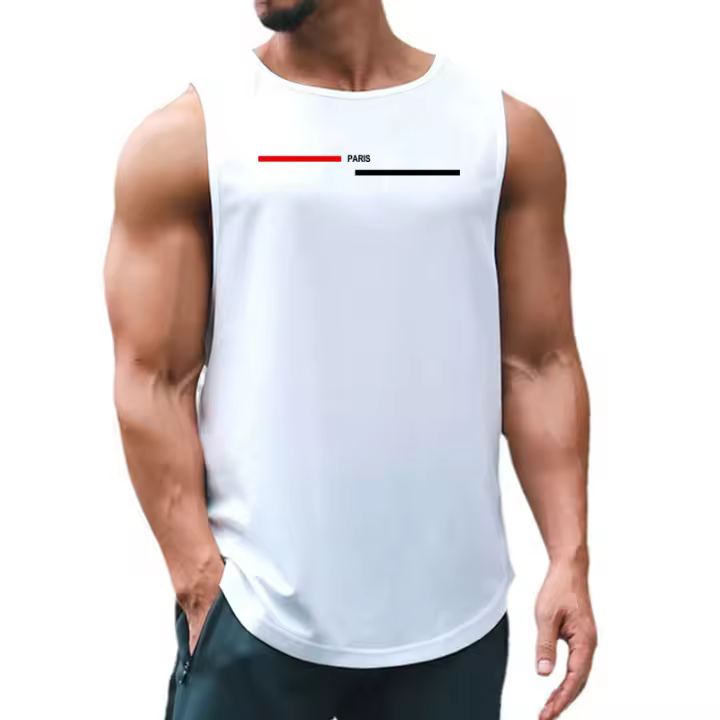 Muscleguys-Camiseta sin mangas de malla para hombre, Camiseta holgada transpirable para entrenamiento de trotar, Verano - 1