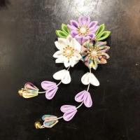 Accesorios Hanfu, tocado de Kimono japonés, estilo antiguo, hecho a mano, flor de Sakura, Clip para el cabello, horquilla de flores con borlas de tela dulce - details 6